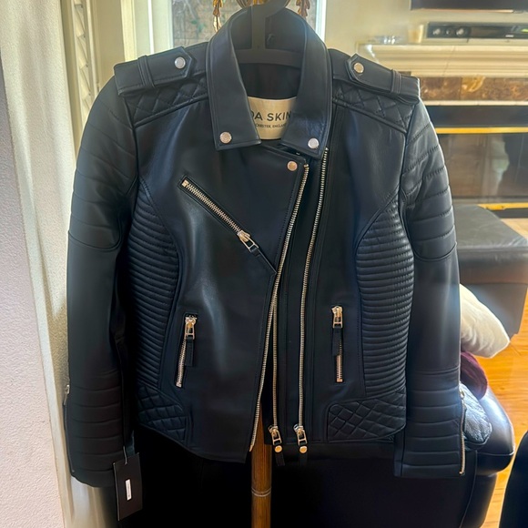 Authentic never worn Boda Skins women’s leather jacket. New with tags. - Picture 1 of 9